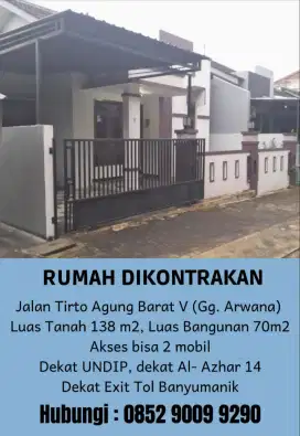 Rumah kontrakan strategis deket Undip