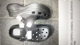 Sepatu Sandal CROCs Black Dewasa *0ri*