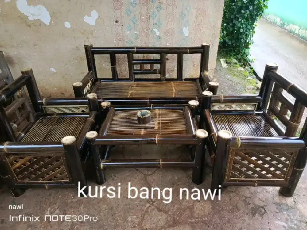Jual kursi bale dr bambu hitam asli cod bayar di tempat
