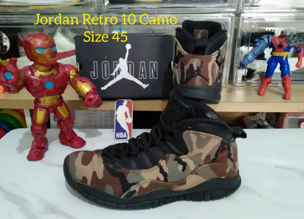 Sepatu Basket Nike Jordan Retro 10 Camo size 45