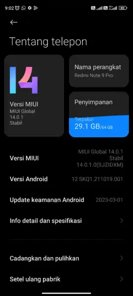 Jual aja hp only Xiaomi Redmi Note 9 pro