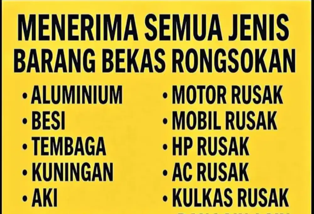 terima barang bekas/rongsok logam, besi tua, tembaga,almunium dll