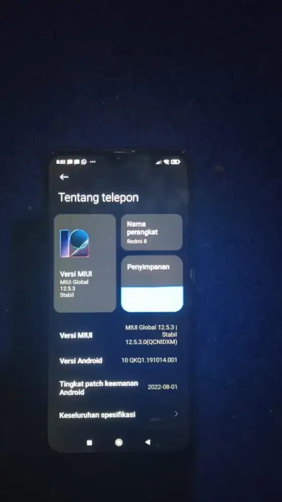 Redmi 8 Ram 4/64 Siap Pakai