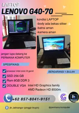 laptop Lenovo g40-70 murah dan bagus