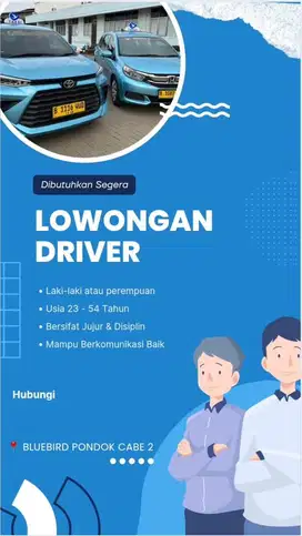Dibutuhkan segera driver mobil baru Bluebird