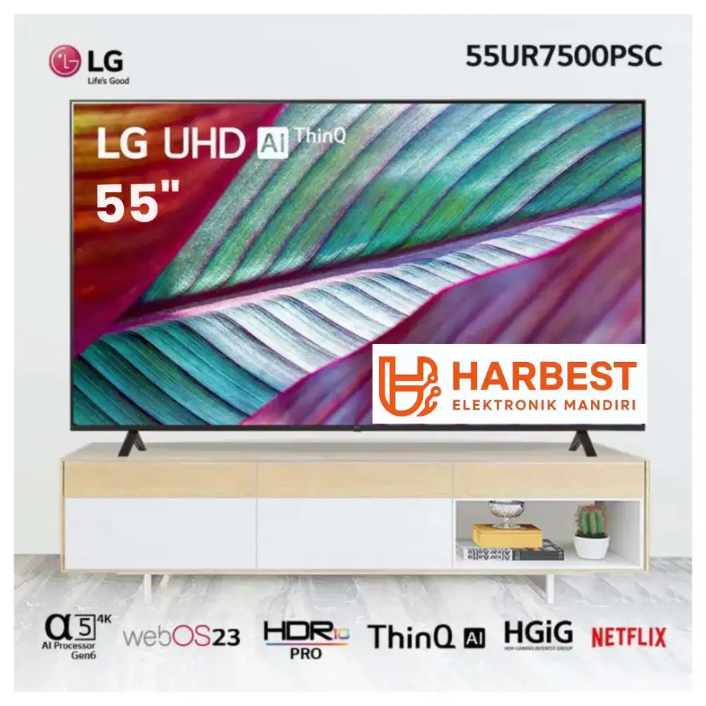 LG Real 4K UHD 55 Smart TV 55UR7500 ThinQ AI Dolby WebOS HDR10 PRO