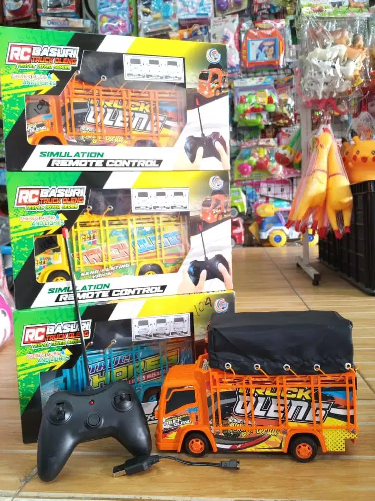 mainan anak rc truk oleng terpal baterai cas