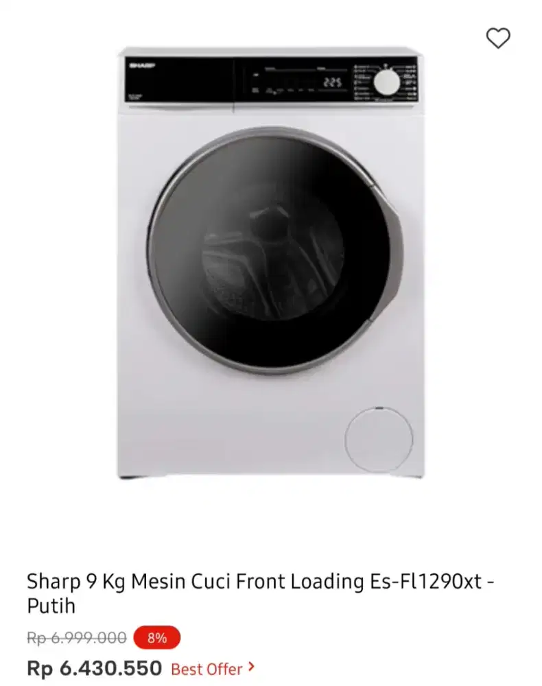 WM SHARP FRONT LOAD 9KG