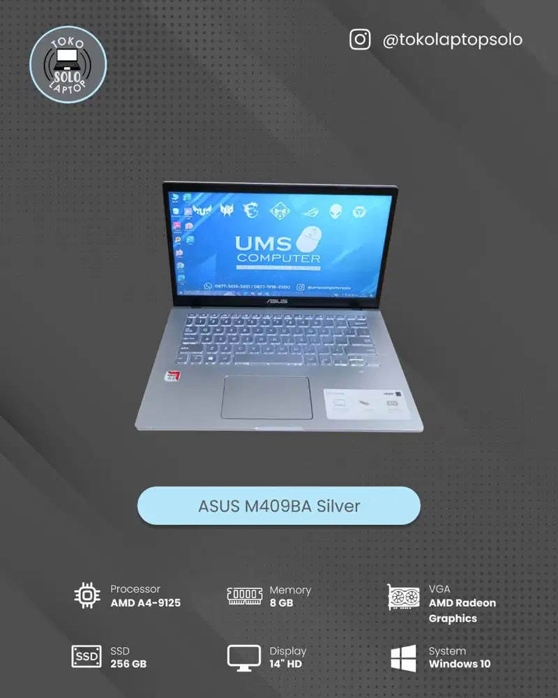 ASUS M409BA AMD A4 9125 Ram 8GB SSD 256GB