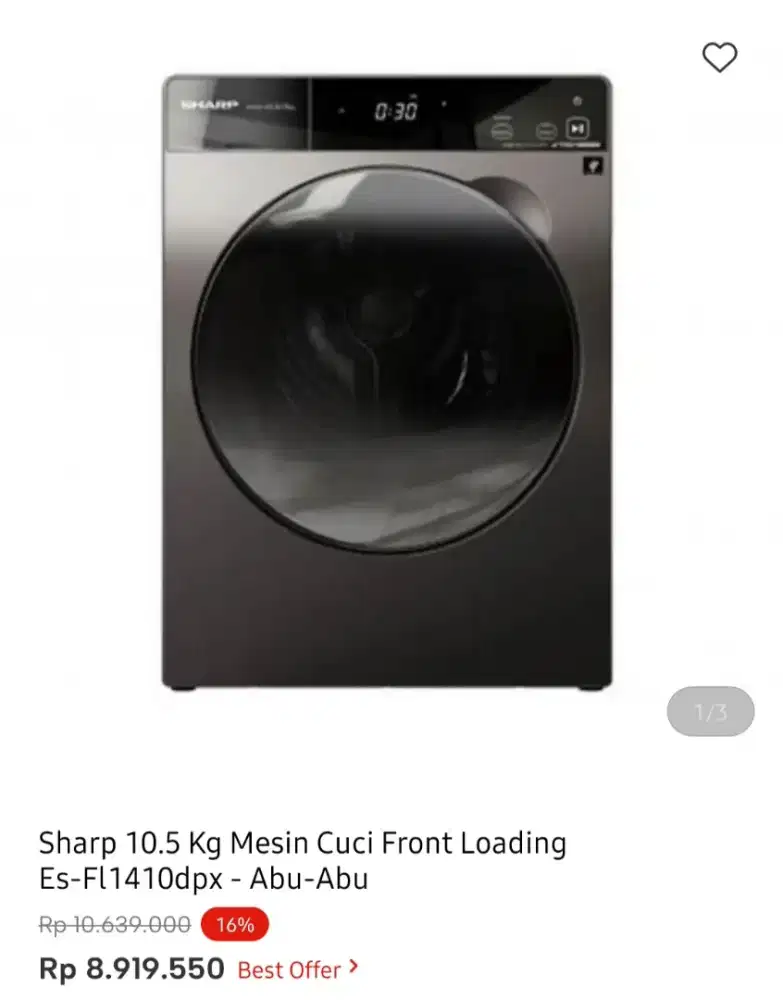 WM SHARP FRONT LOAD 10.5KG