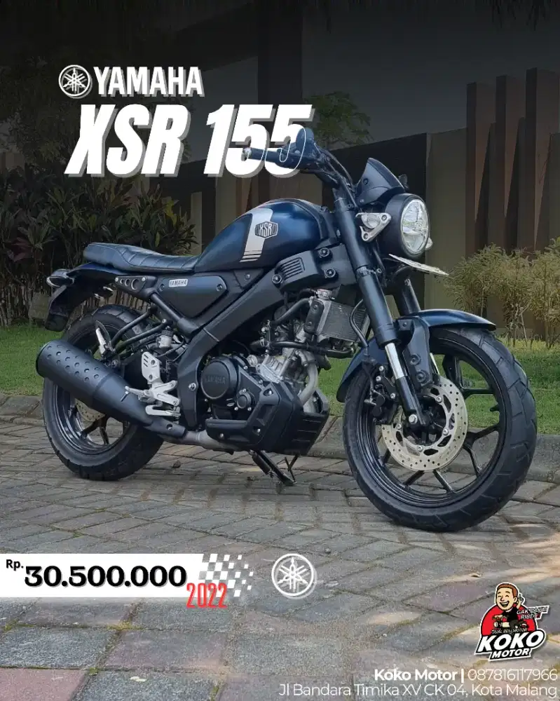 Yamaha XSR 155 VVA thn 2022 Matte Blue N Malang Oso 9rb Koko Motor