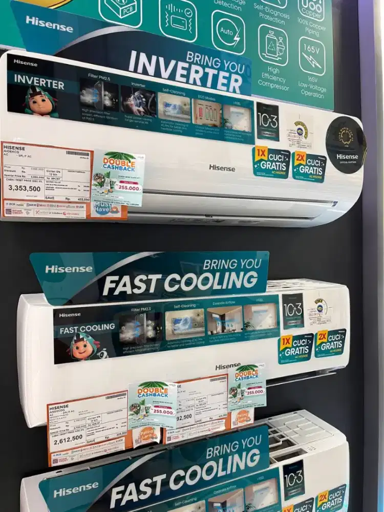 Hisense AC Inverter Hemat energi Cicilan bunga 0% promo terbatas!!