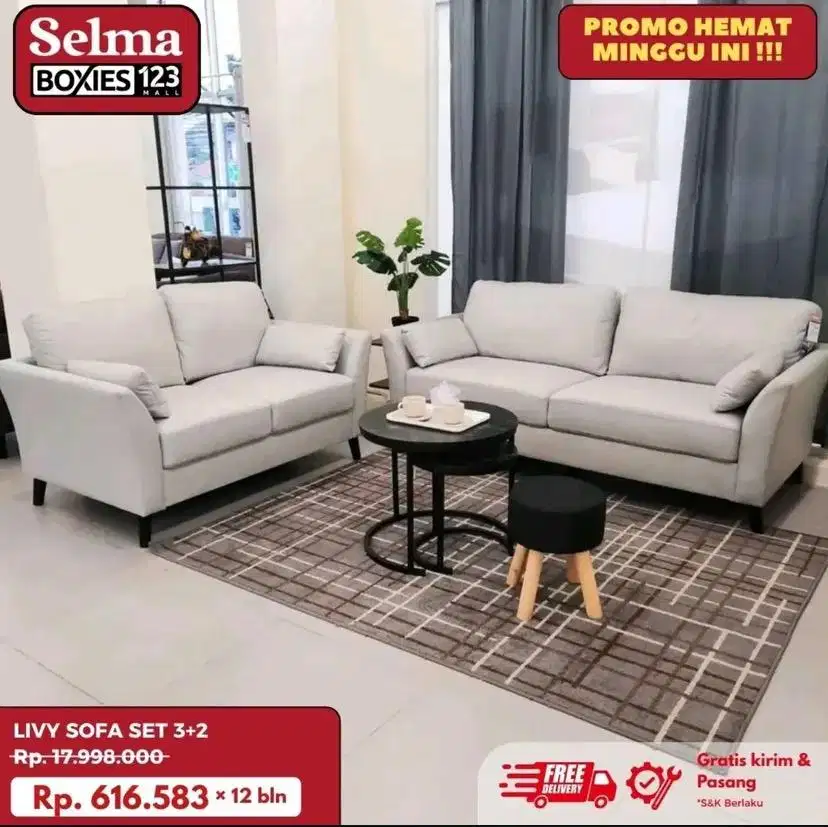 Sofa set selma promo bisa cicilan