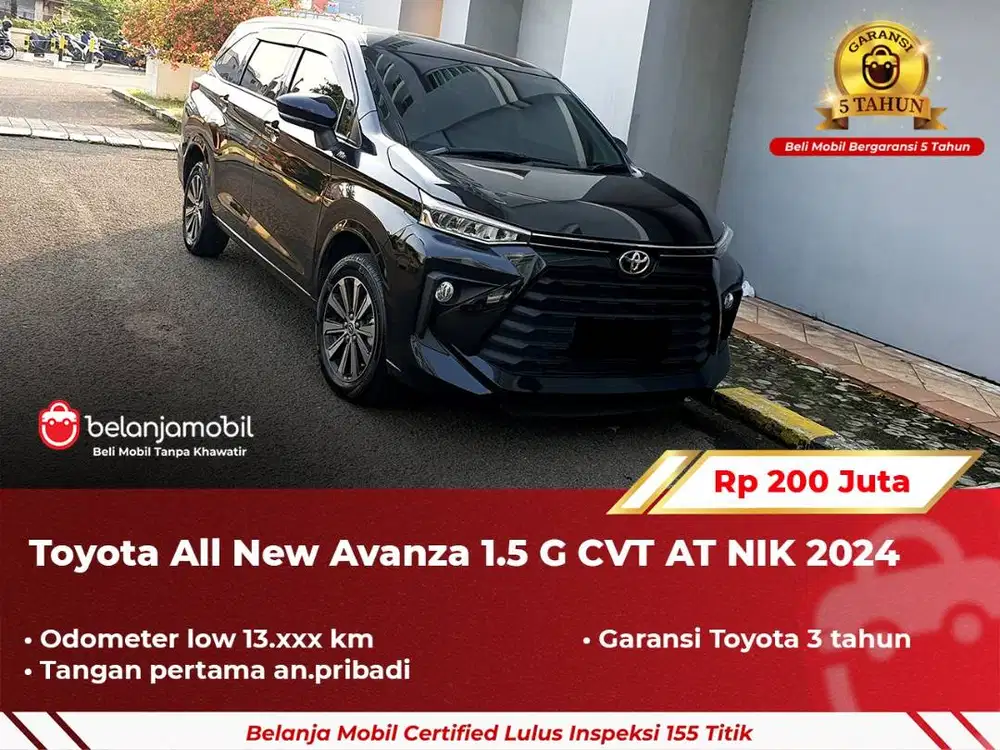 [ GARANSI 5TH ] Toyota All New Avanza 1.5 G CVT AT 2024/2025