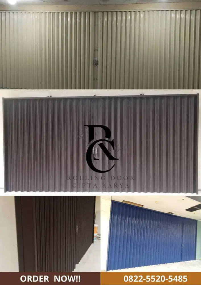 Pemasangan folding gate baja tebal 0,8mm