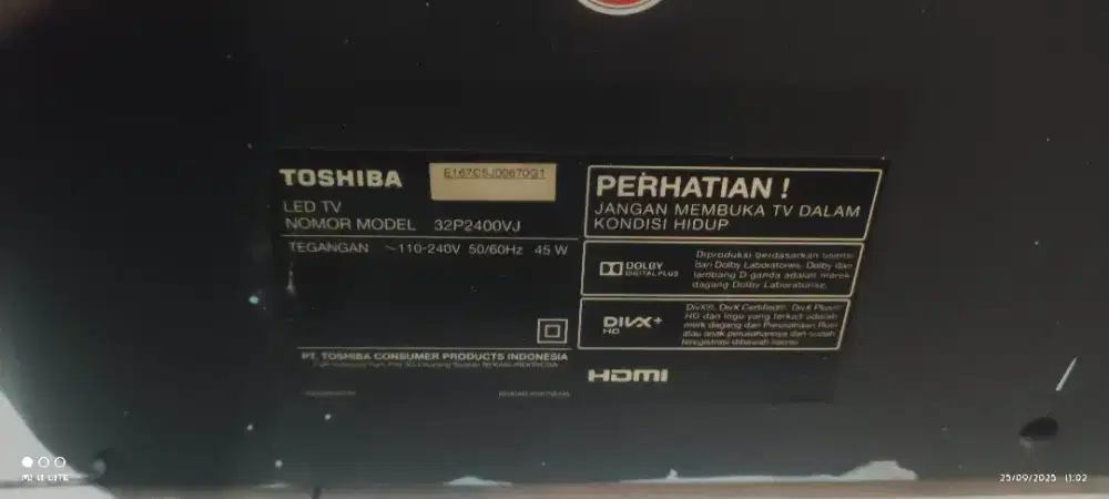 TV Toshiba 32P2400VJ