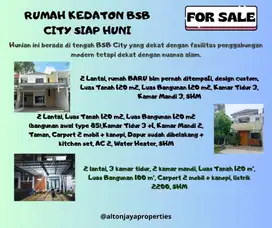 Rumah 2LT Design Minimalis Siap Huni di BSB City Kedaton Dkt Mall