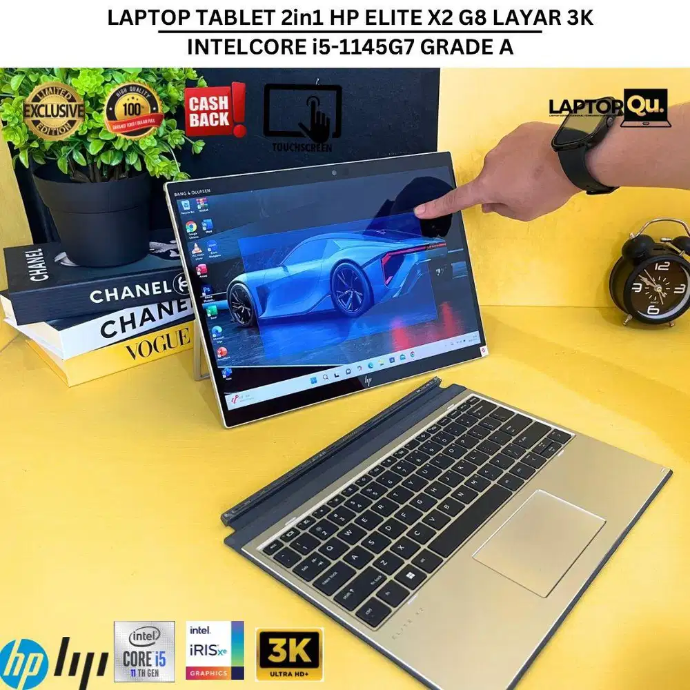 LAPTOP TABLET 2in1 HP ELITE X2 G8 i5-1145G7 RAM 16GB/SSD 256GB/LAYAR3K