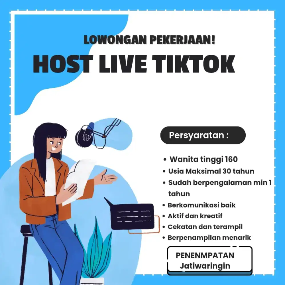 Dibutuhkan segera host live tiktok