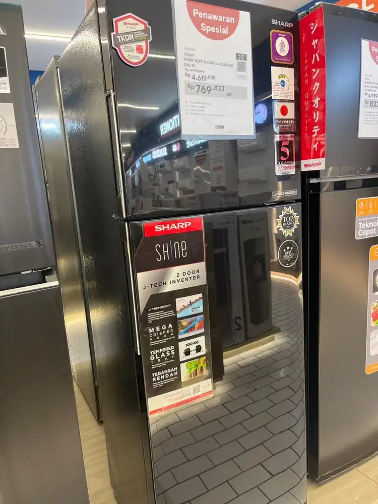 SHARP REFF 2DOOR SJ-326SI-GK 256L