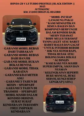 [ KM 27.000 ORIGINAL ] HONDA CRV CR-V PRESTIGE BLACK EDITION AT 2023