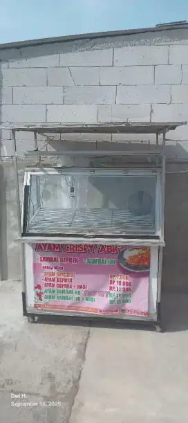 Jual gerobak etalase ayam crispy