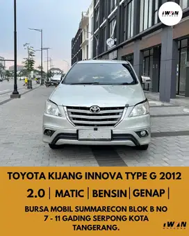 2012 Toyota Kijang Innova G 2.0 AT