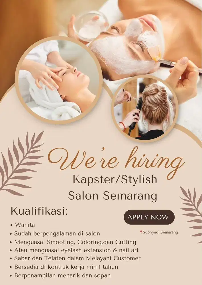 Dibutuhkan Kapster/Stylish Salon