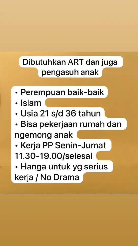ART / Pengasuh anak