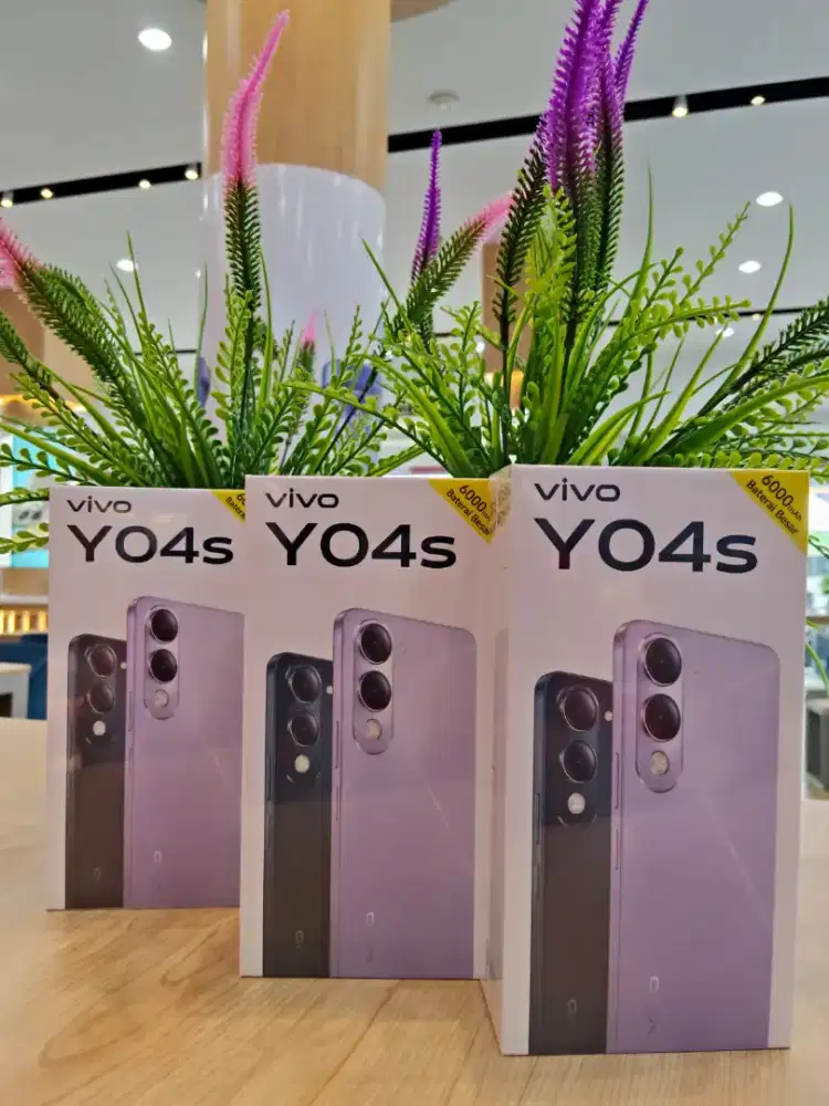 VIVO Y04s  RAM ( 4 + 4 ) INTERNAL 64GB BARU, GARANSI BELUM AKTIF