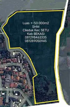 Dijual Tanah di Desa Cileduk kecamatan Setu kabupaten Bekasi