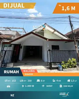 Dijual Cepat Rumah di Dinoyo Kota Malang Lingkungan Nyaman