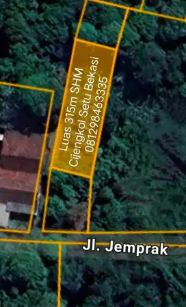 Dijual tanah di Cijengkol Kecamatan Setu Kabupaten Bekasi