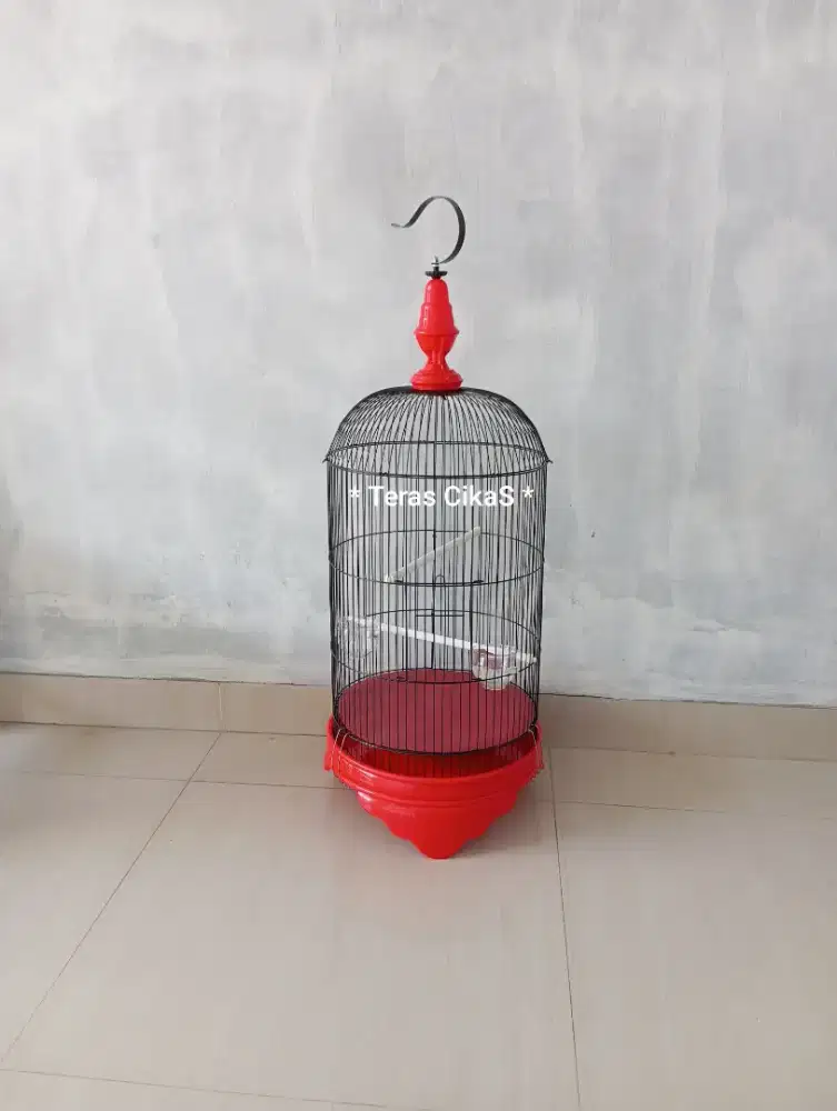 Kandang Besi, Tebok PVC / Fiber, isi Tangkringan, Cepuk, KARPET
