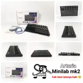 ARTURIA MINILAB MK2 ALL BLACK MIDI CONTROLLER MINI LAB MKII CONTROLER