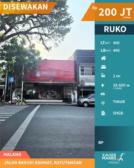 Disewakan Ruang Usaha di Poros Jalan Basuki Rahmat, Kayutangan Malang