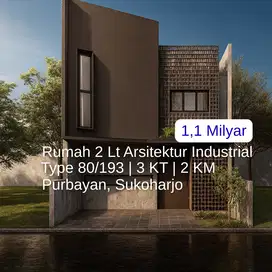 Jual Rumah Industrial Modern di Purbayan Gentan, Solo: Type 80/193