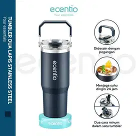 Ecentio botol minum aesthetic kopi cup vacuum BPA freetumbler 900ml