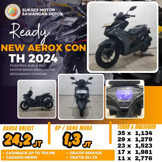 BISA CASH KREDIT YAMAHA AEROX NEW CON TH 2024 UNIT MULUS BERGARANSI