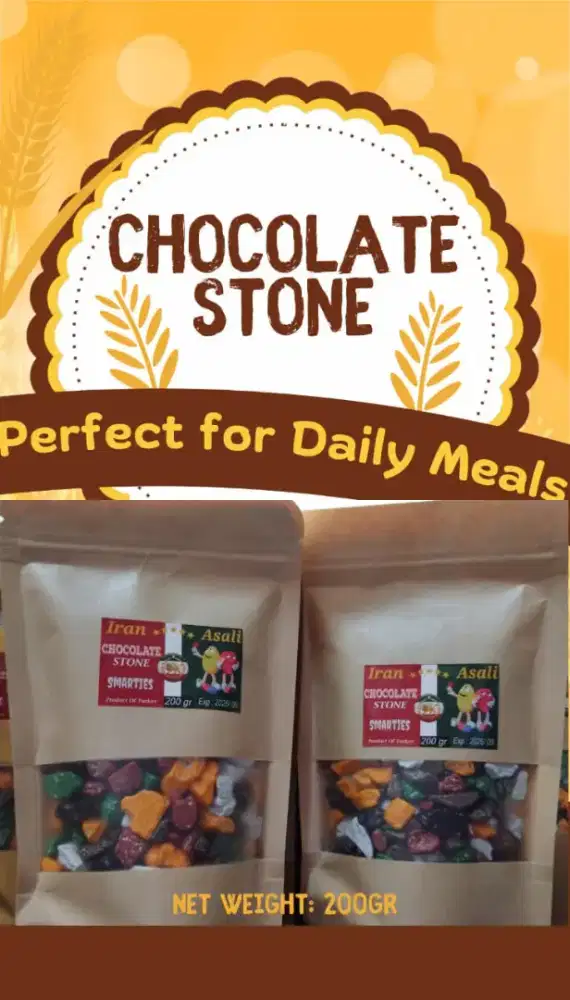 Chocolate stone batu kristal ikan 200gr