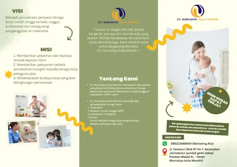 Lowongan Kerja Art, Babysitter, homecare dan Perawat lansia