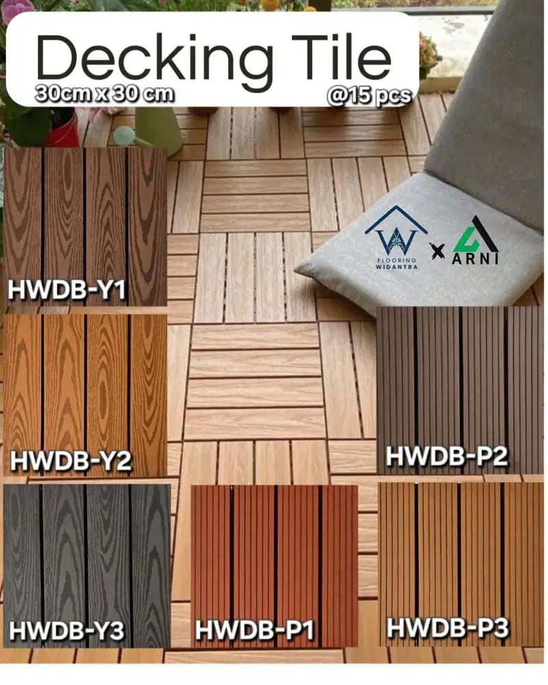 DECKING TILE MOTTO MOTIF WOOD 30cm X 30cm