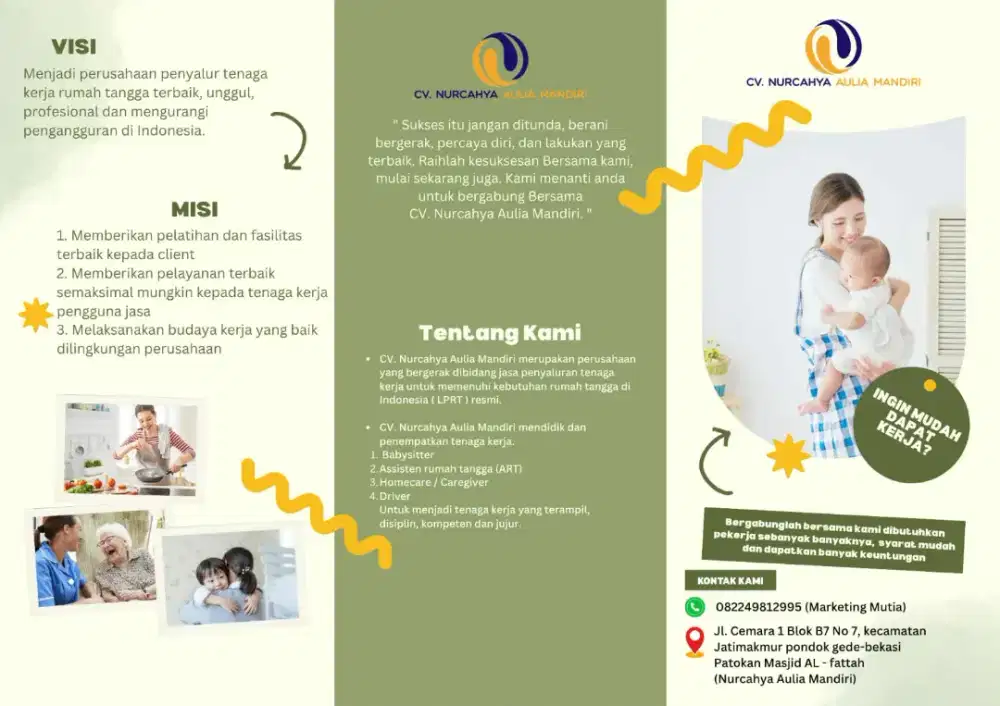 Lowongan Kerja Art, Babysitter, Perawat Lansia, Sopir