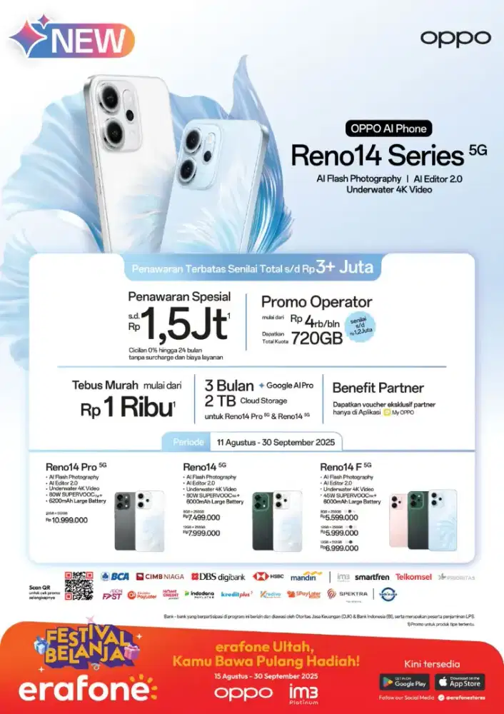 Promo Oppo Reno 14 5G series murah