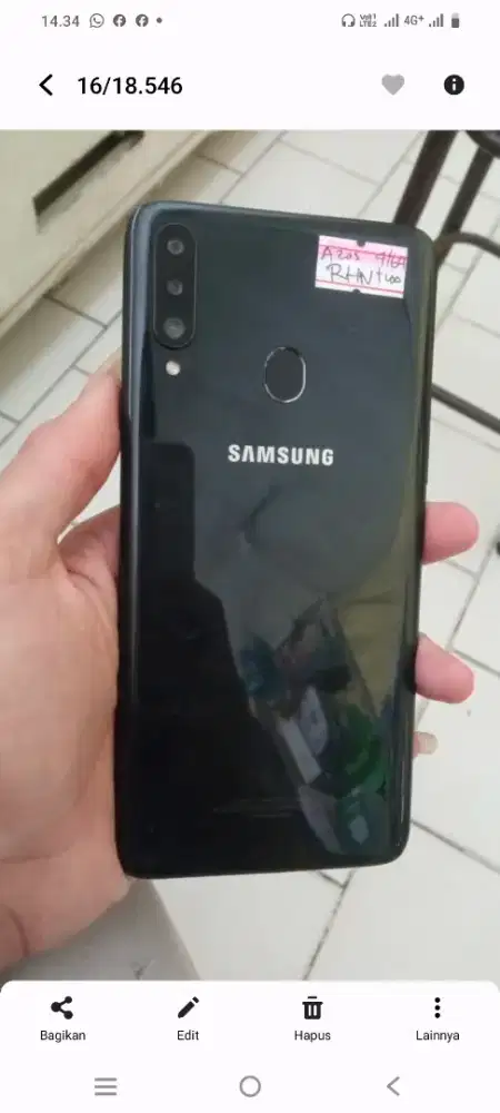 Hp casan : Sams A20s 4/64 4G 5000 resmi