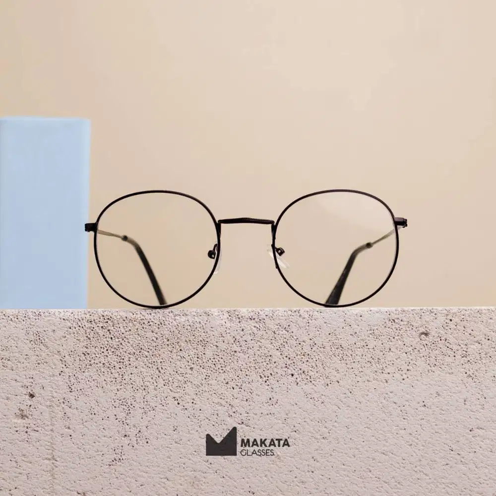 MakataGlasses- Kacamata Bulat Besi Bisa Custom Lensa Minus -BAHWASI 02