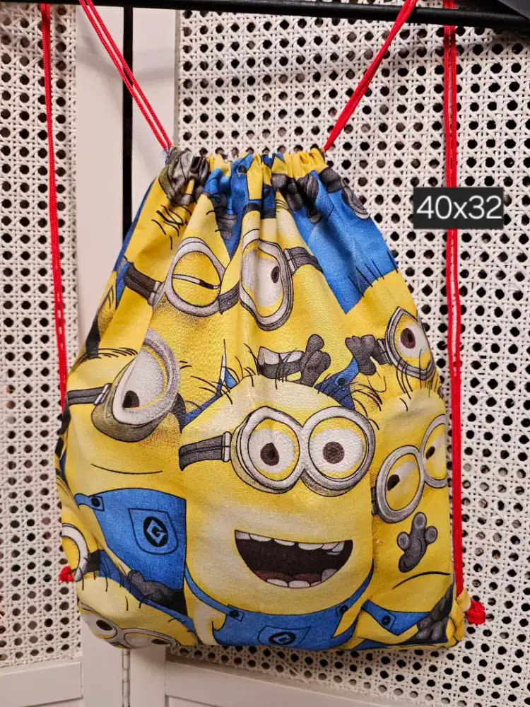 Minion tas ransel serut unisex shopping travel bag