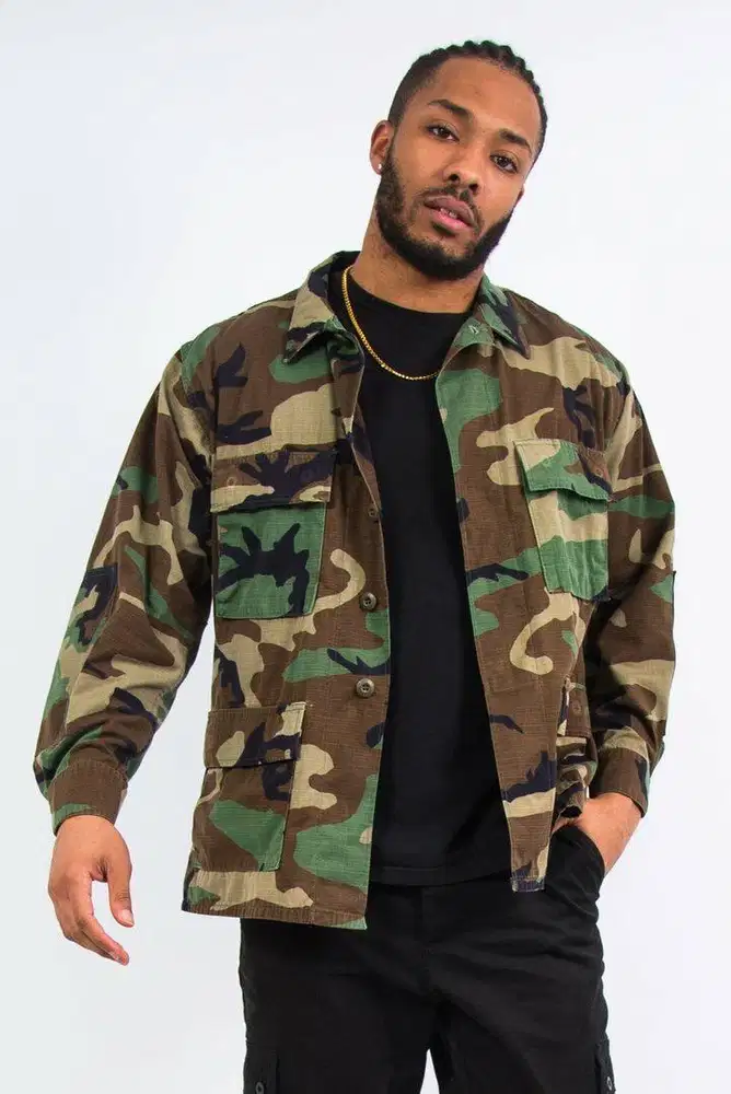 Jacket semi parka army tebal & warna pekat