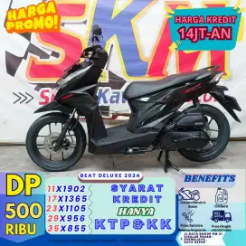 ( beat dlx tahun 2024 dp:500 potongan tenor 2bulan angsuran 28rb/hari