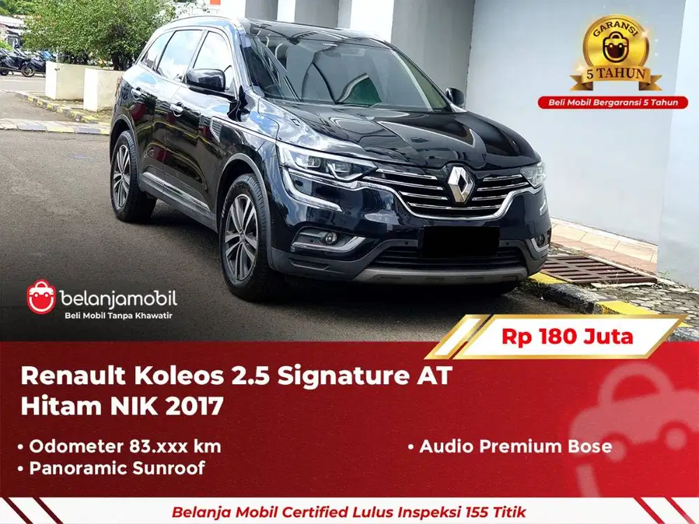 [ GARANSI 5TH ] Renault Koleos 2.5 Signature AT Hitam 2017/2018